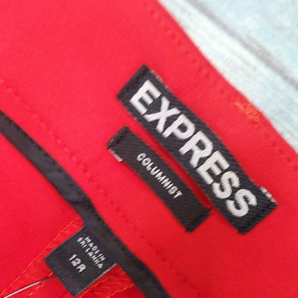 Express Women's Bold Red Straight Leg Pants - Picture 5 of 8